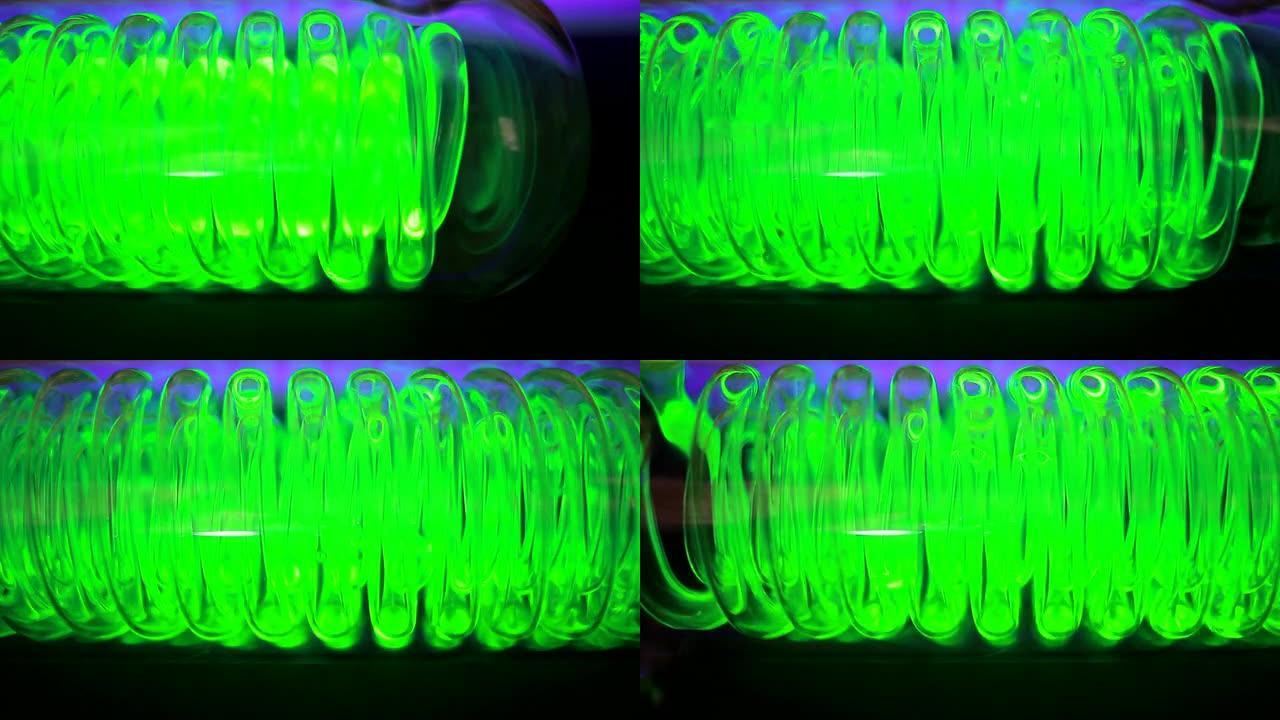 螺旋流体绿色发光液体