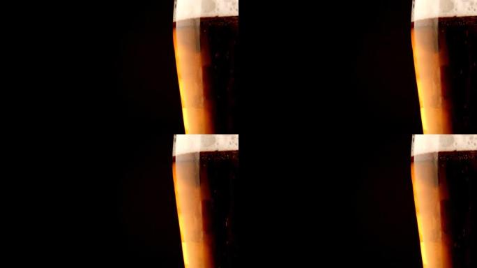 玻璃杯里有啤酒泡啤酒广告饮酒酒