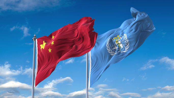 中国-世界卫生组织旗帜