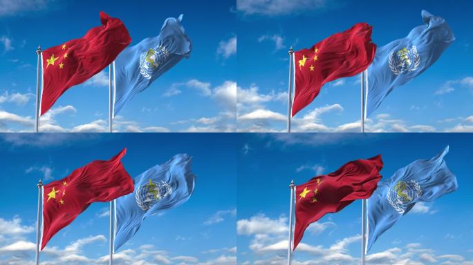 中国-世界卫生组织旗帜