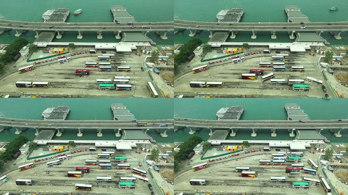 高清: 香港巴士总站及渡轮码头。