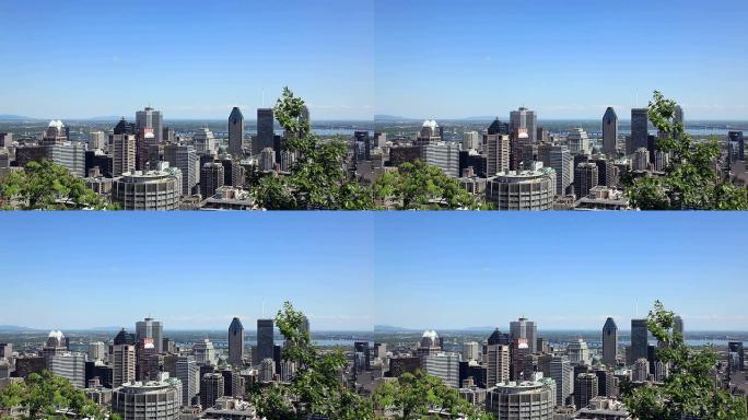 蒙特利尔城市景观从皇家山观景台