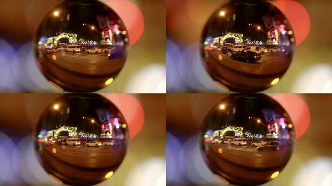 水晶球，反射新加坡乌节路