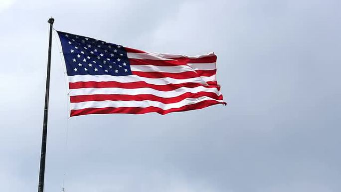 高清: 美国国旗在风中飘扬