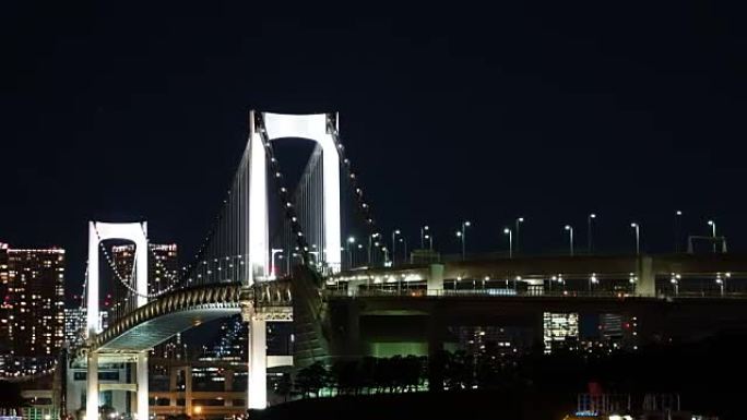 彩虹桥延时摄影，日本东京