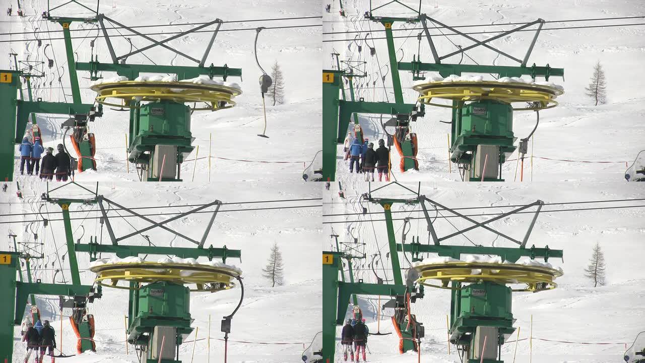 滑雪缆车（HD）天然雪场休闲娱乐机械滚轮