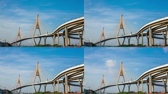 普密蓬大桥，泰国交通运输业桥梁。