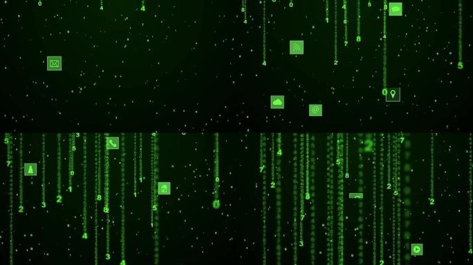 绿色数字和图标动画