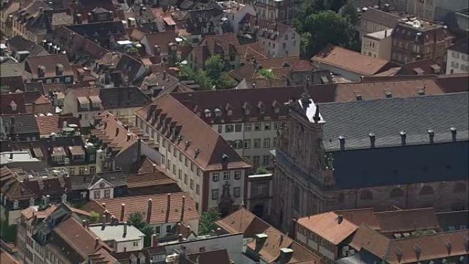 海德堡-鸟瞰图-巴登-符腾堡，卡尔斯鲁厄地区，Stadtkreis Heidelberg直升机拍摄，