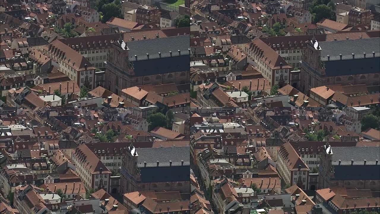 海德堡-鸟瞰图-巴登-符腾堡，卡尔斯鲁厄地区，Stadtkreis Heidelberg直升机拍摄，