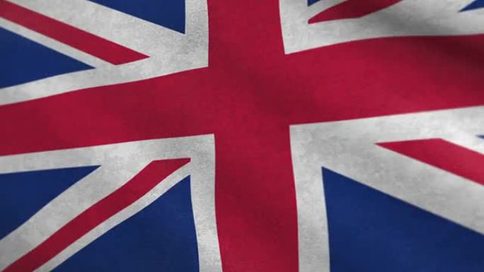 英国国旗在风中飘扬的特写