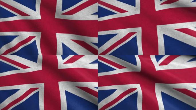 英国国旗在风中飘扬的特写