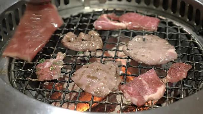 日式牛肉烤架，特写