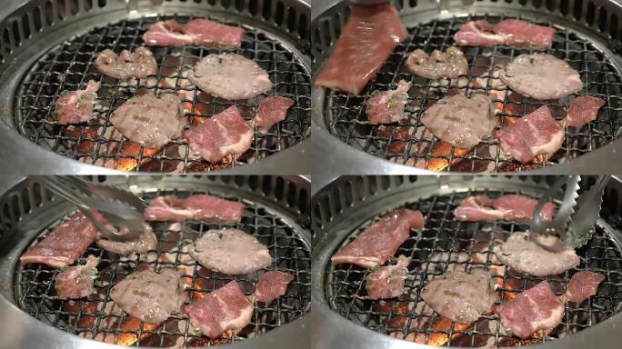 日式牛肉烤架，特写