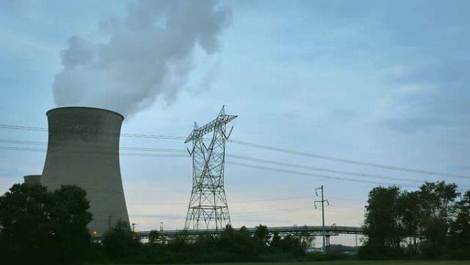 核动力高清烟囱污染废气排放核电站化工火电