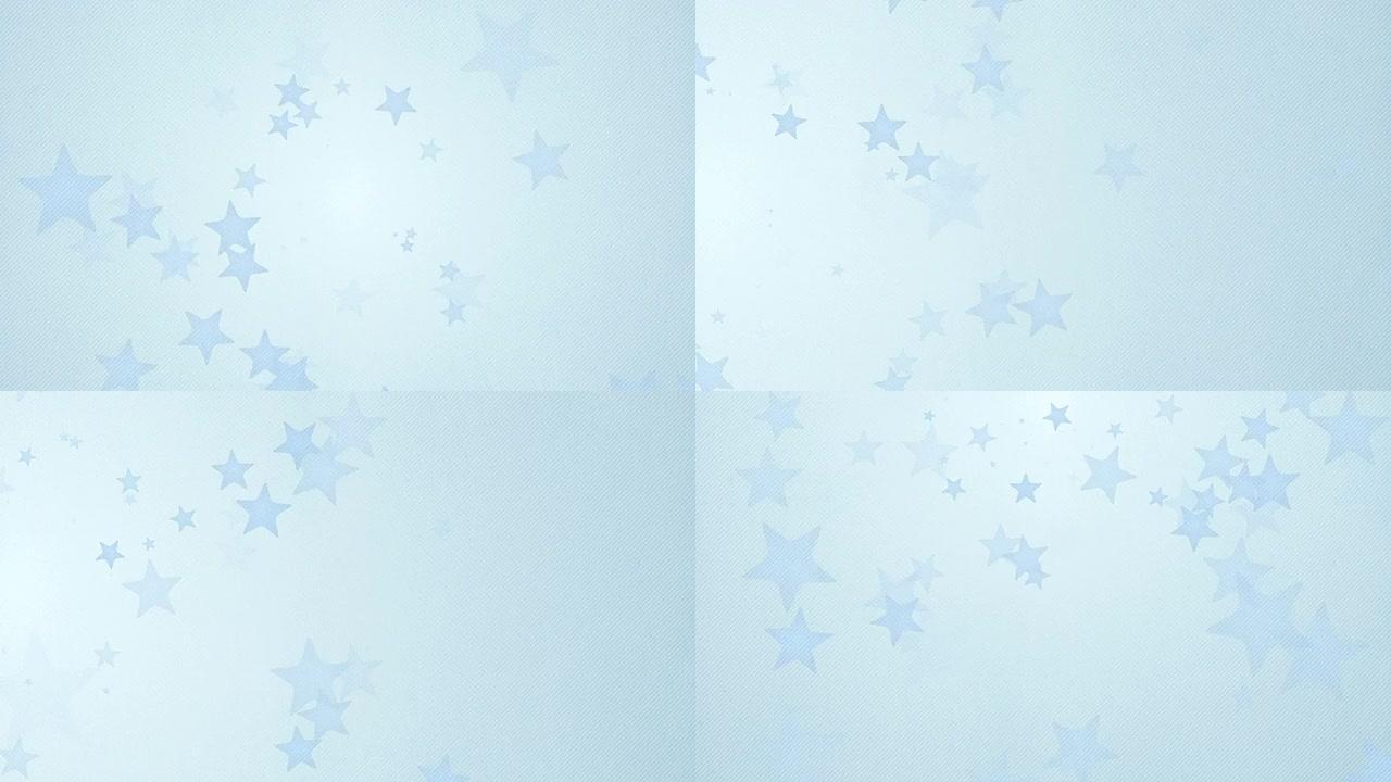 柔和简单的星星背景循环X3-蓝色 (全高清)