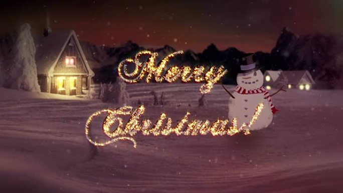 高清: 动画雪人祝圣诞快乐