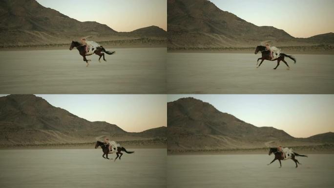 (慢动作) 迷人的女人骑马10