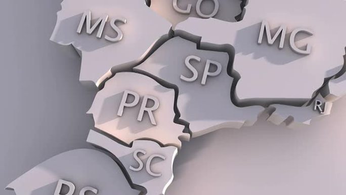 3D巴西地图动画与各州