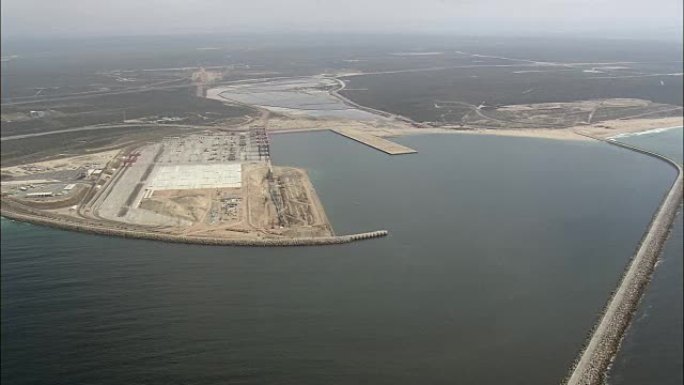 伊丽莎白港的新港-鸟瞰图-东开普省，纳尔逊·曼德拉湾大都会，南非纳尔逊·曼德拉湾
