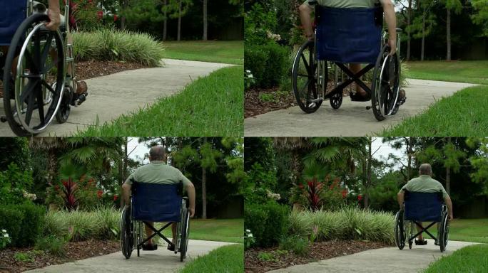 坐轮椅的老人坐轮椅老人