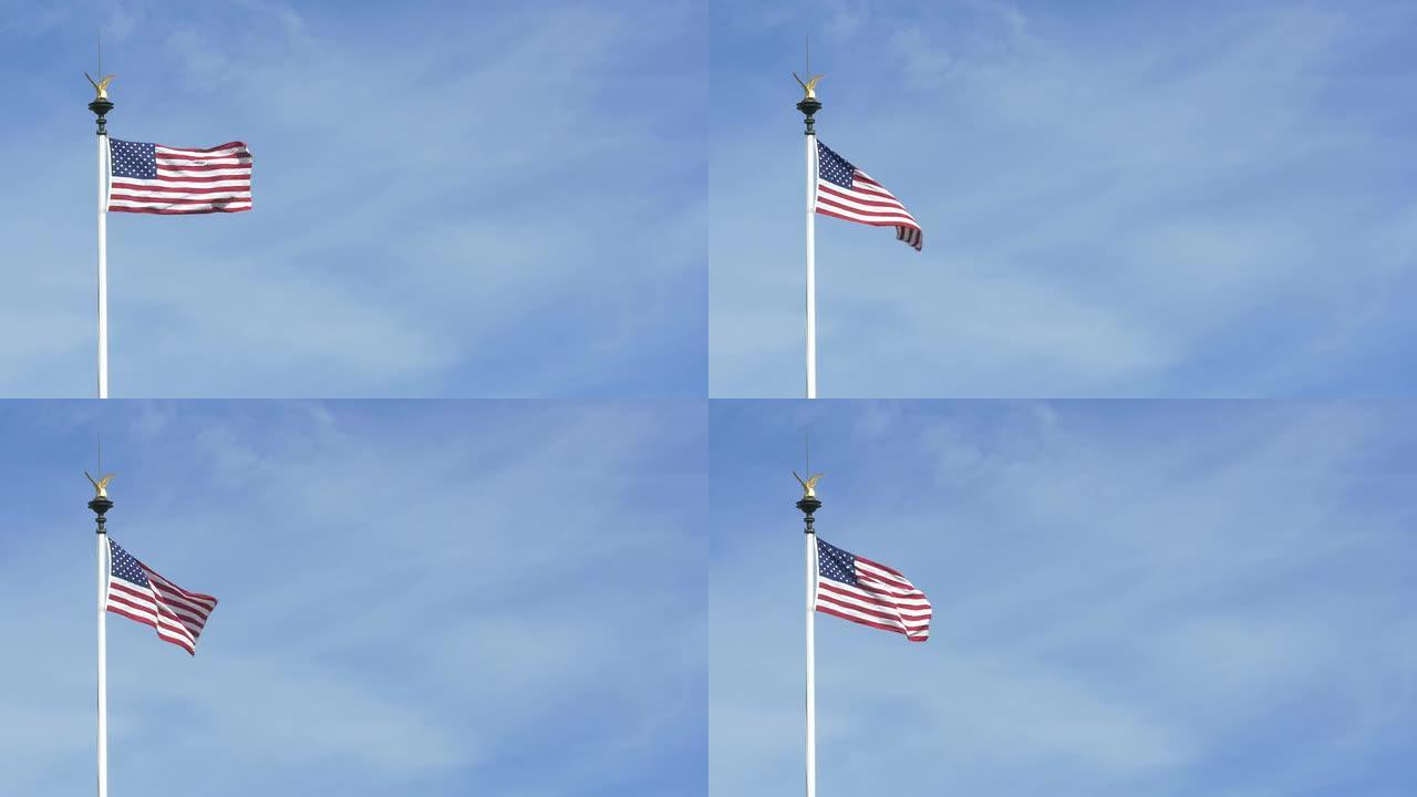 第二次世界大战美国公墓的美国国旗