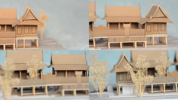 多莉特写：泰国房屋风格模型