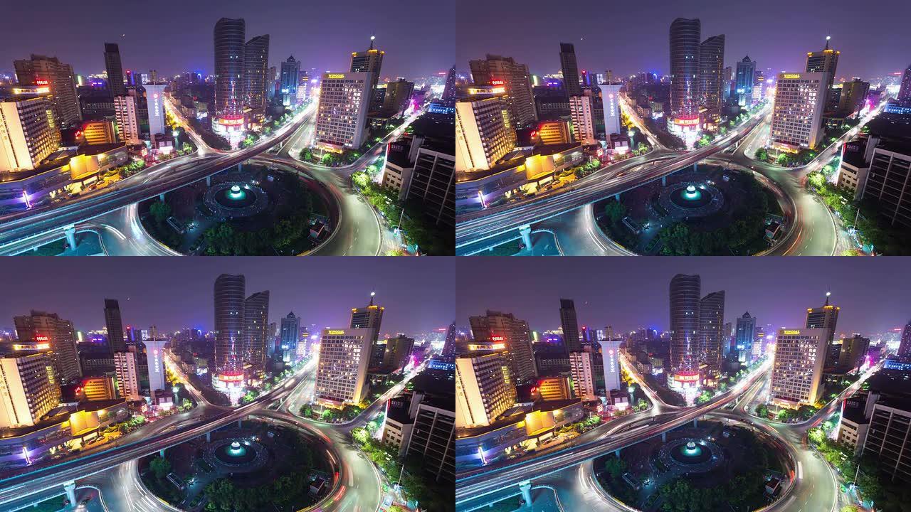 南昌现代城市的交通路径与建筑。
