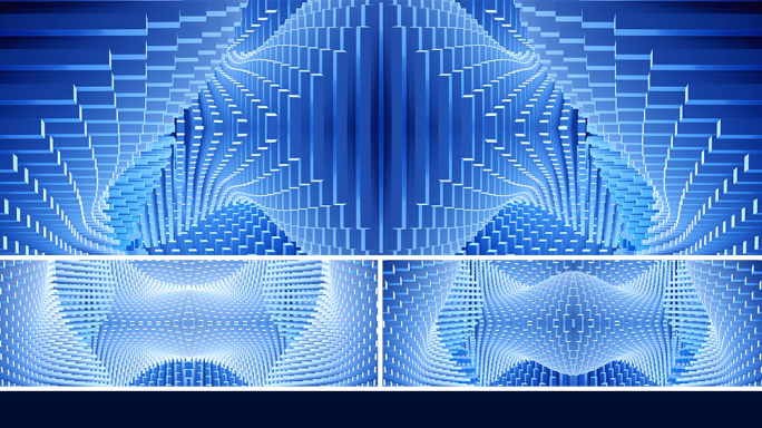 【宽屏时尚背景】白蓝矩阵方柱光影曲线空间