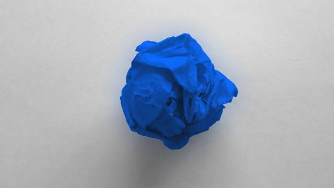 蓝色纸团褶皱纸团
