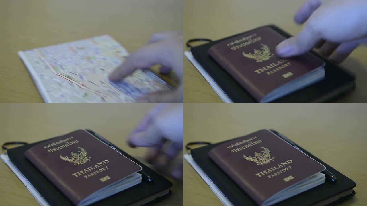 泰国护照和地图泰国护照和地图