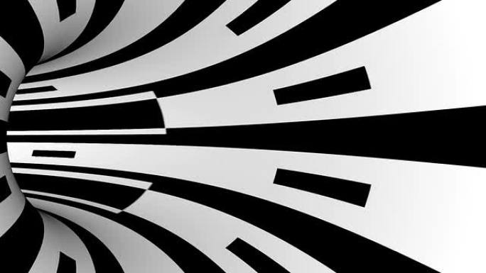 黑白条纹隧道动画商业企划快闪动科幻时光
