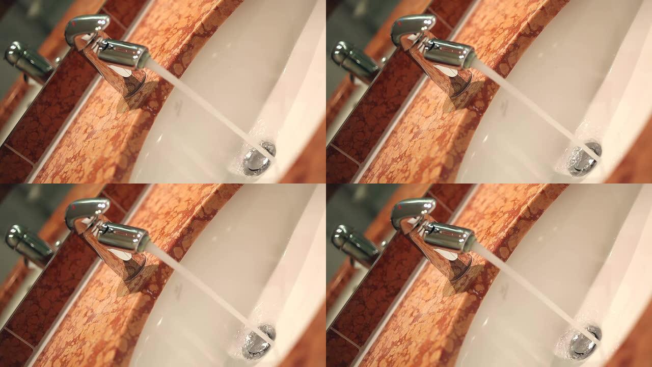 接收器+音频洗手池打开自来水水资源