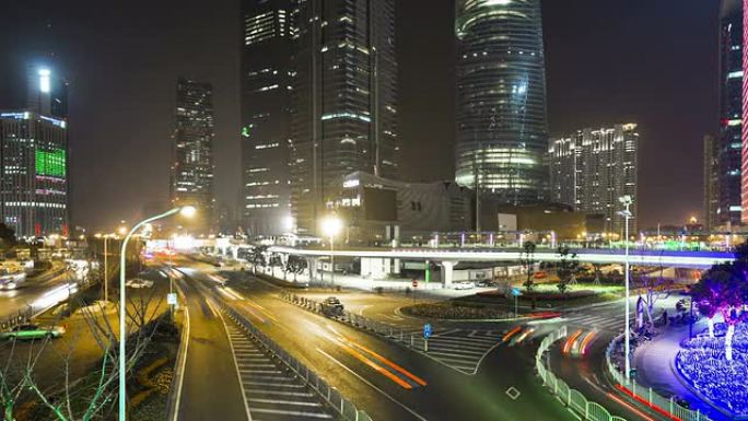 夜幕降临延时，中国上海