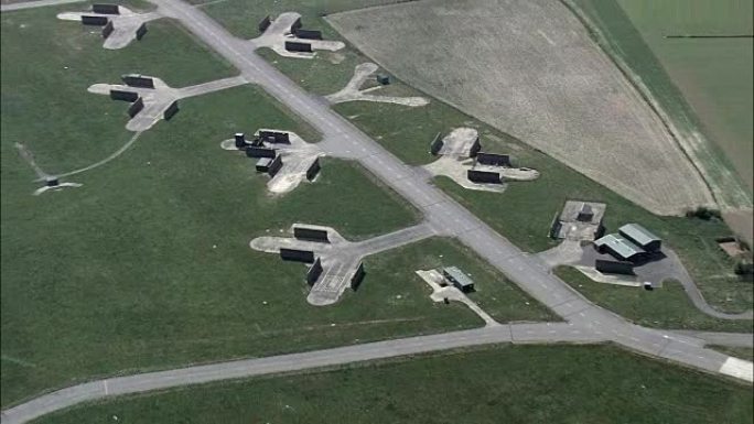 英国皇家空军科尔蒂沙尔-废旧-鸟瞰图-英格兰，诺福克，北诺福克区，英国