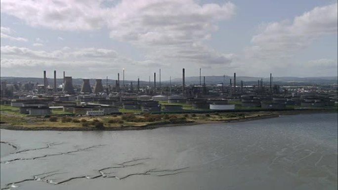 格兰奇茅斯炼油厂-鸟瞰图-苏格兰，福尔柯克，英国