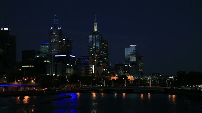 澳大利亚晚上的墨尔本市