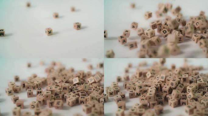 下落的随机字母立方体