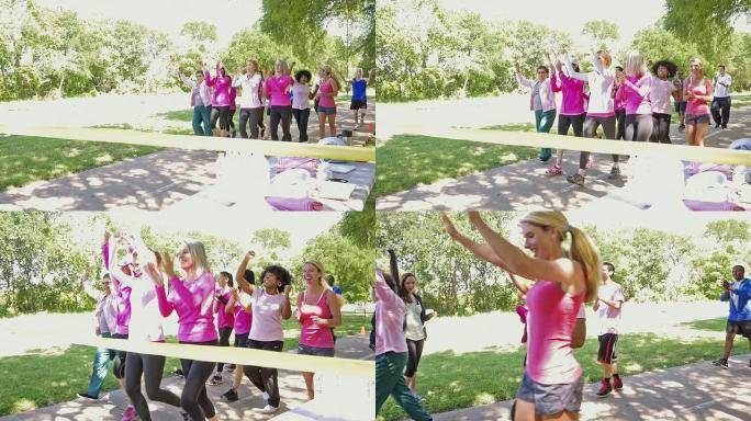 在乳腺癌意识慈善竞赛中，多元化的团队越过终点线
