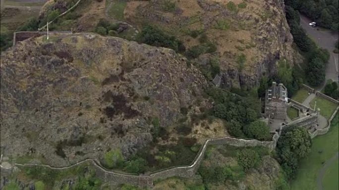 邓巴顿岩/城堡-鸟瞰图-苏格兰，英国西邓巴顿郡