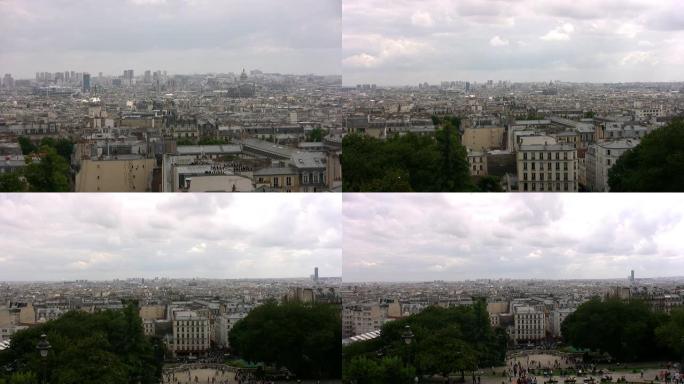 来自蒙马特的巴黎多云天气旅游旅行城市全景