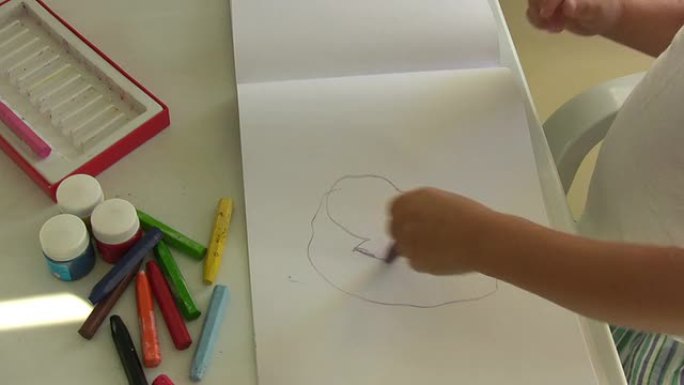 儿童绘画想象力油画棒蜡笔涂抹画圈
