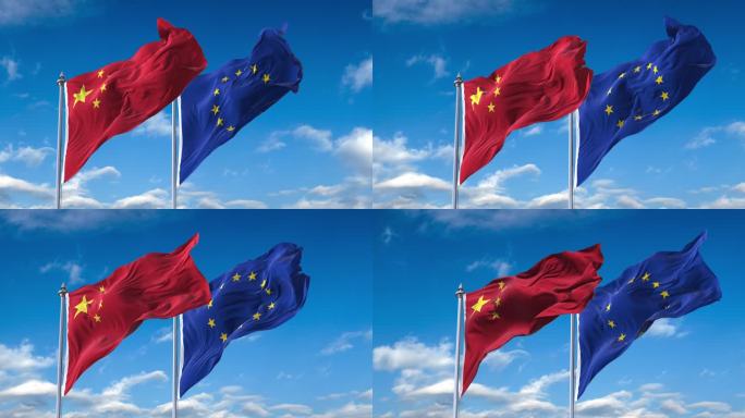 中国-欧盟旗帜