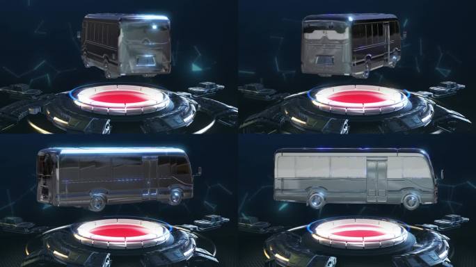 丰田考斯特汽车科技机械底座展示素材