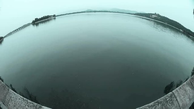 鱼眼镜头下的中国颐和园湖