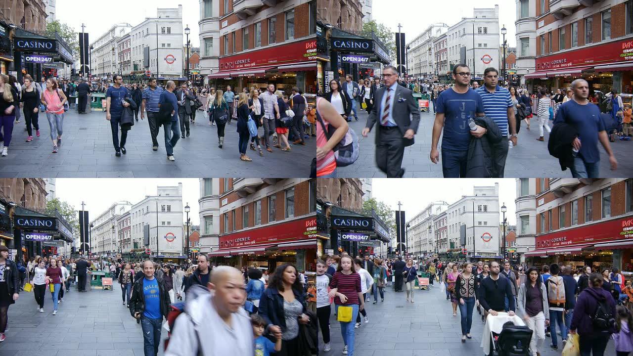 人们在伦敦克兰本街漫步（4K/UHD到HD）