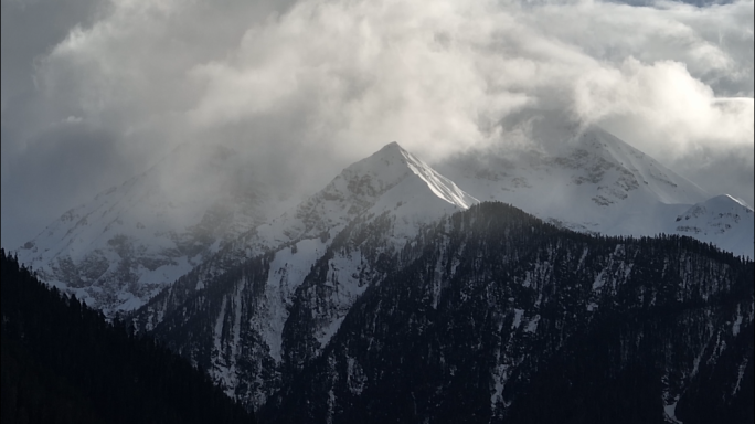 4k雪山 长焦航拍 西藏 群山