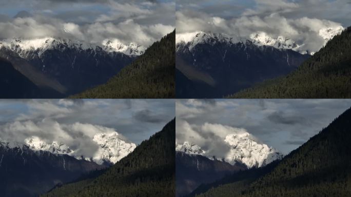 4k雪山 长焦航拍 西藏 群山