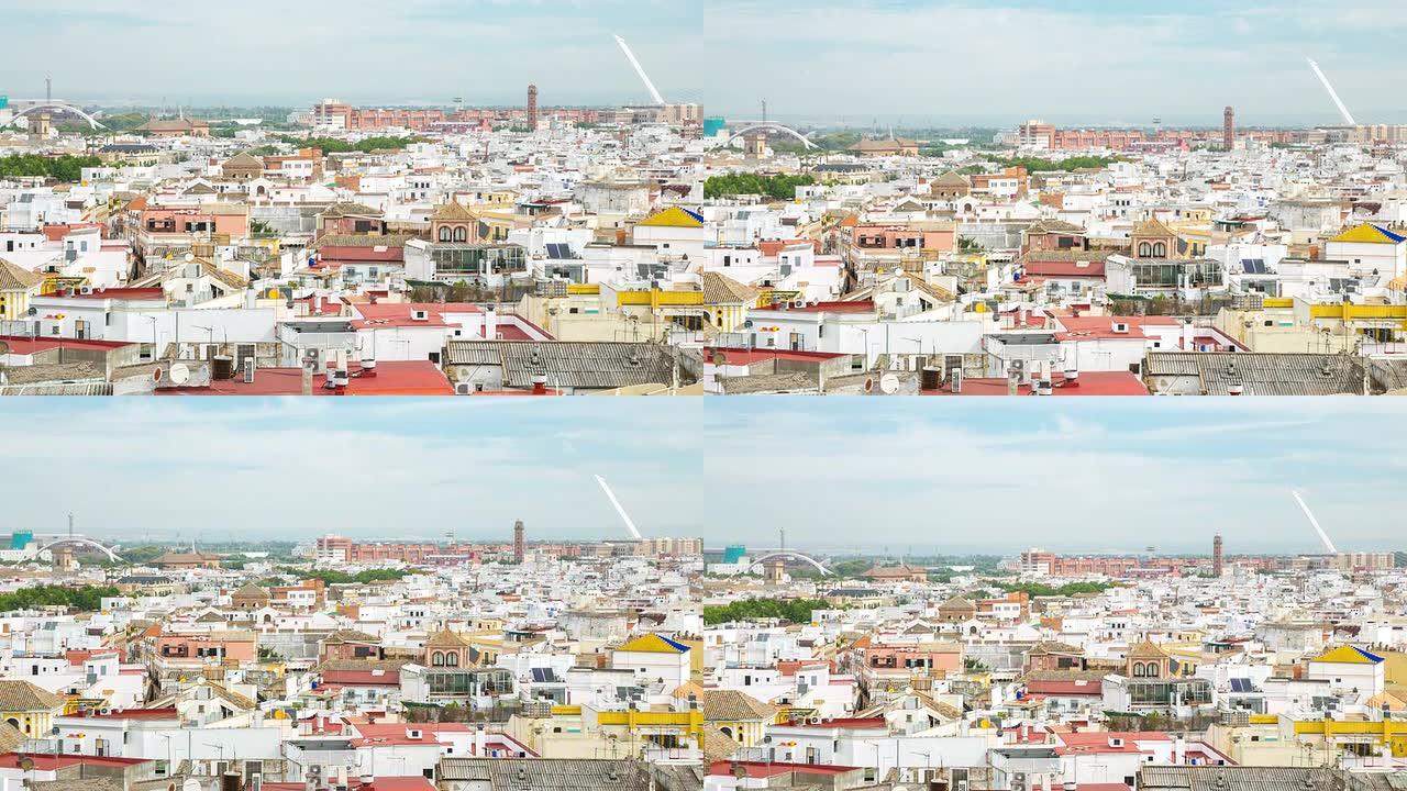 高清延时: 西班牙塞维利亚城市景观