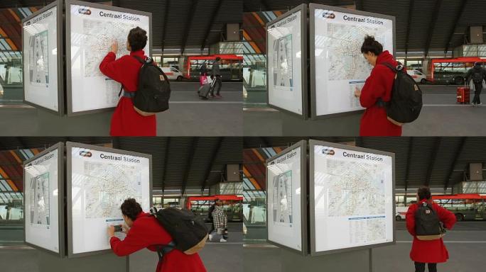 拍摄公交车站地图供以后查看